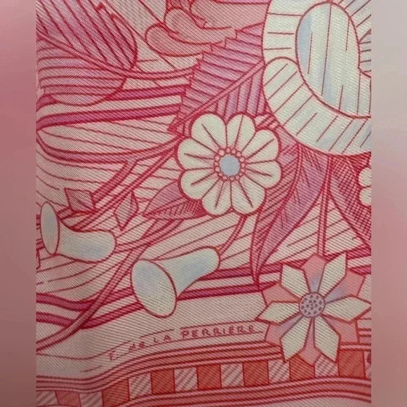 Hermes Carre 90 Jeux De Paille Scarf Pink - Picture 6 of 17